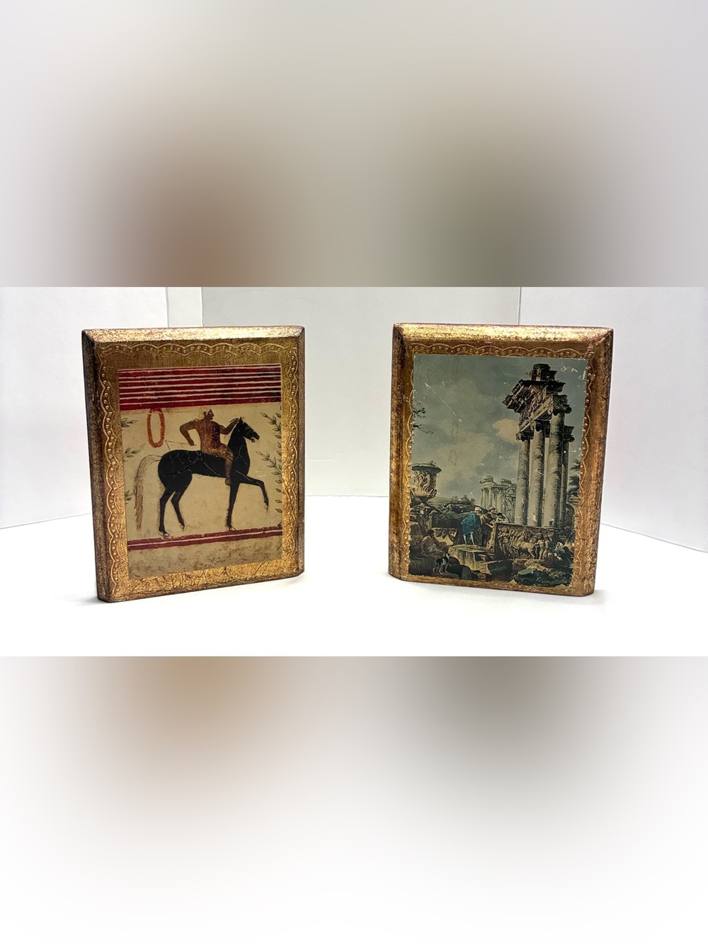 Mid Century Italian Florentine Bookends